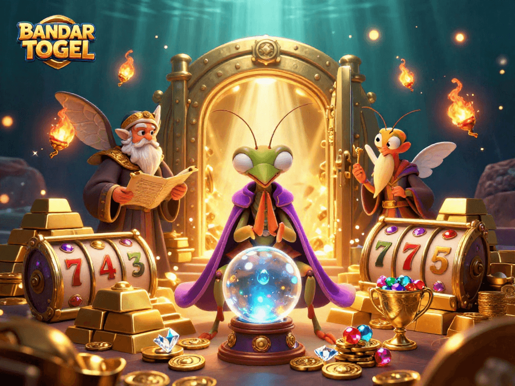 Engage in the thrill of BANDAR TOTO TOGEL with vibrant elements and mesmerizing characters in a captivating casino scene.