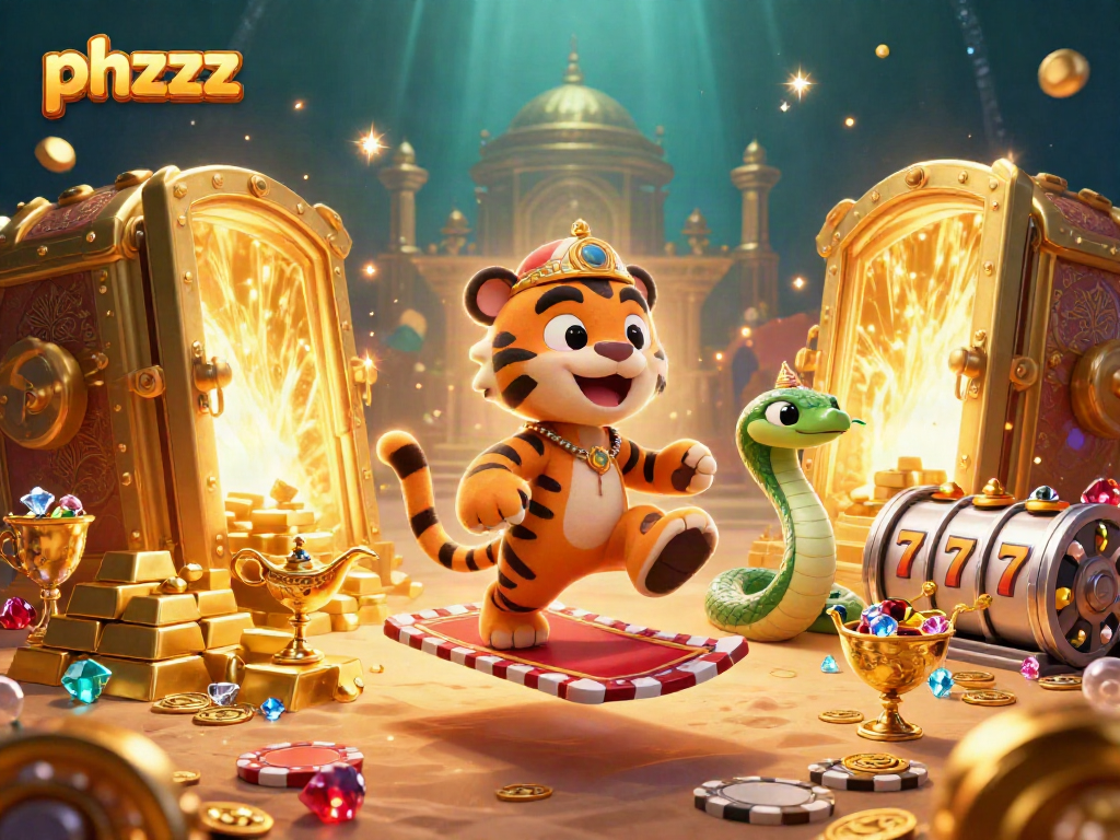 Experience winning delights at phzzz with a vibrant casino-themed 3D illustration featuring exciting slot elements.