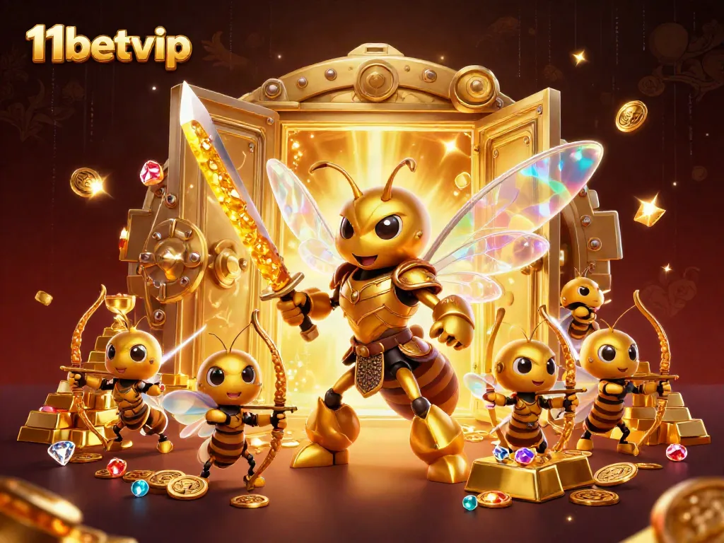 Experience exhilarating gaming at 11betvip with golden treasures and dynamic characters in a vibrant atmosphere.
