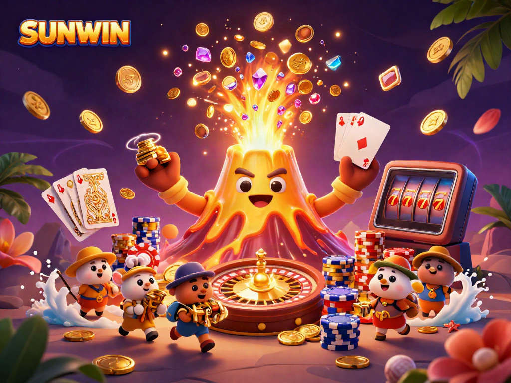 Experience thrilling wins with SUNWIN's golden volcano erupting treasure and exciting casino action.