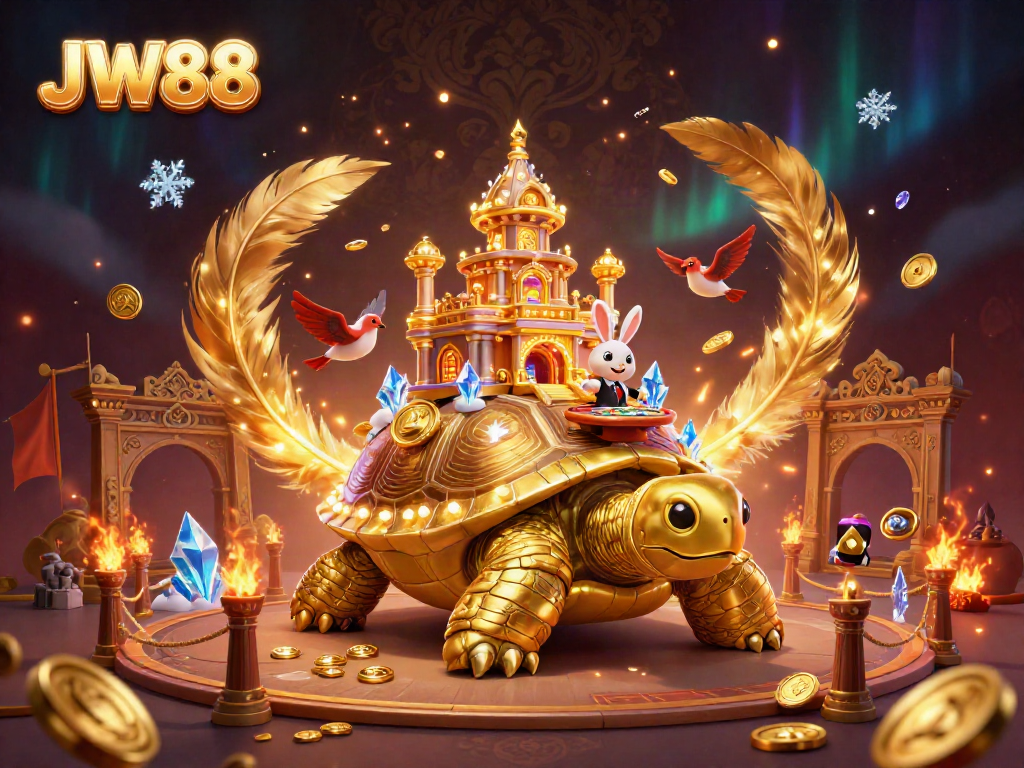 Experience immersive gameplay at JW88 with thrilling casino adventures on a golden tortoise!