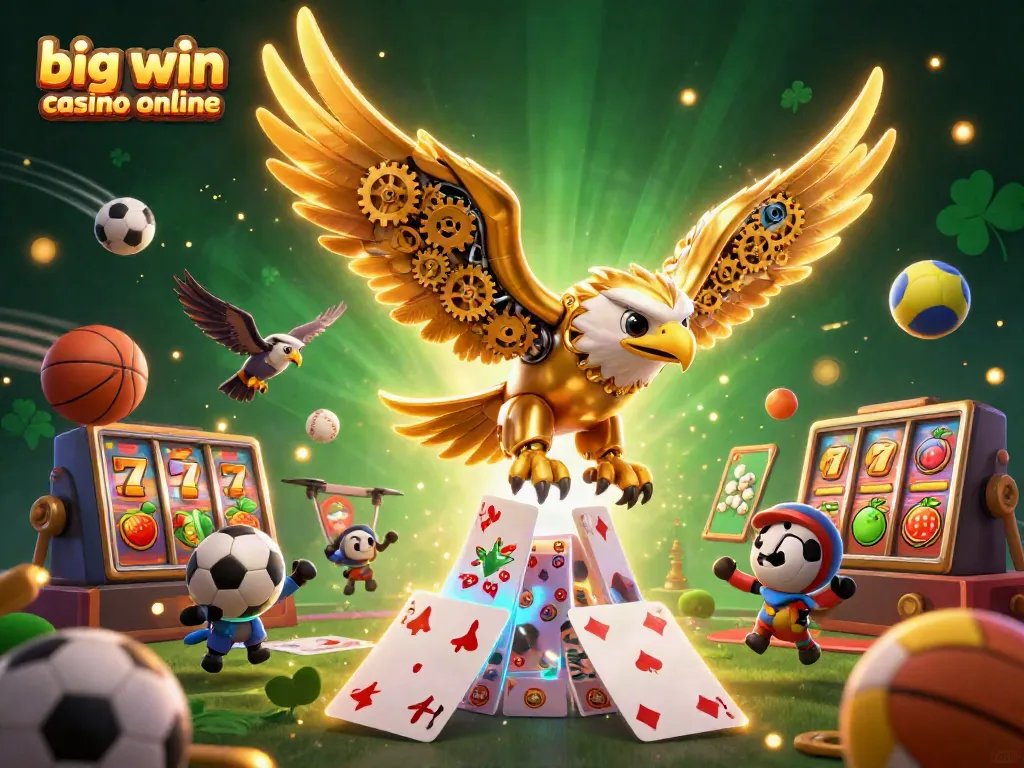 Witness thrilling gameplay at big win casino online with a vibrant 3D eagle and rich symbols.