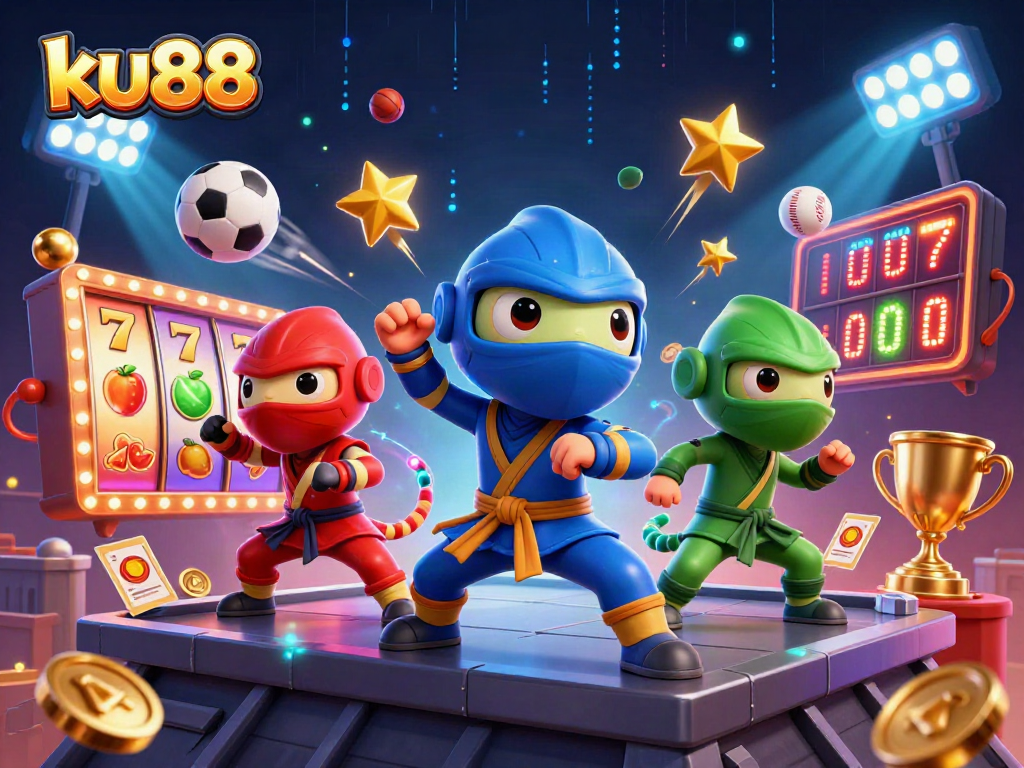 ku88 slots and sports betting chameleon team performing martial arts on a rooftop