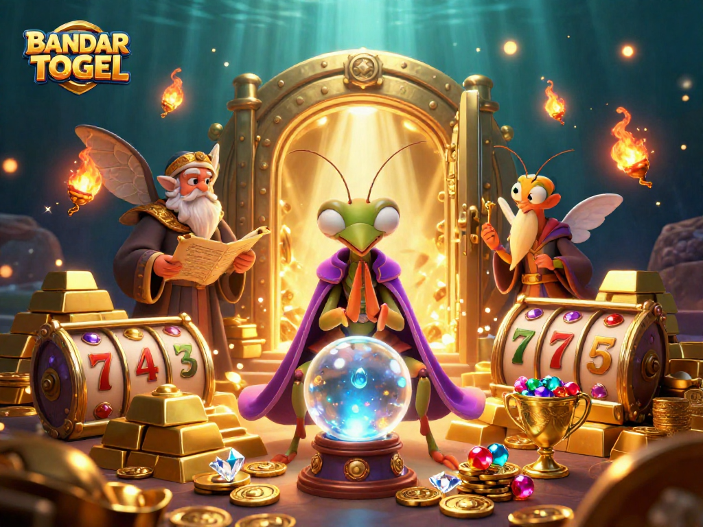 Engage in the thrill of BANDAR TOTO TOGEL with vibrant elements and mesmerizing characters in a captivating casino scene.